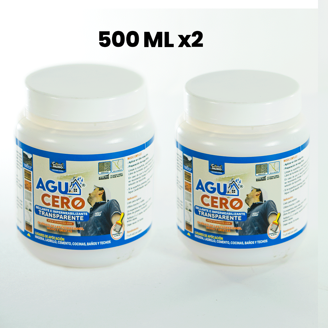 AguaCero  Transparente 500 ml X2